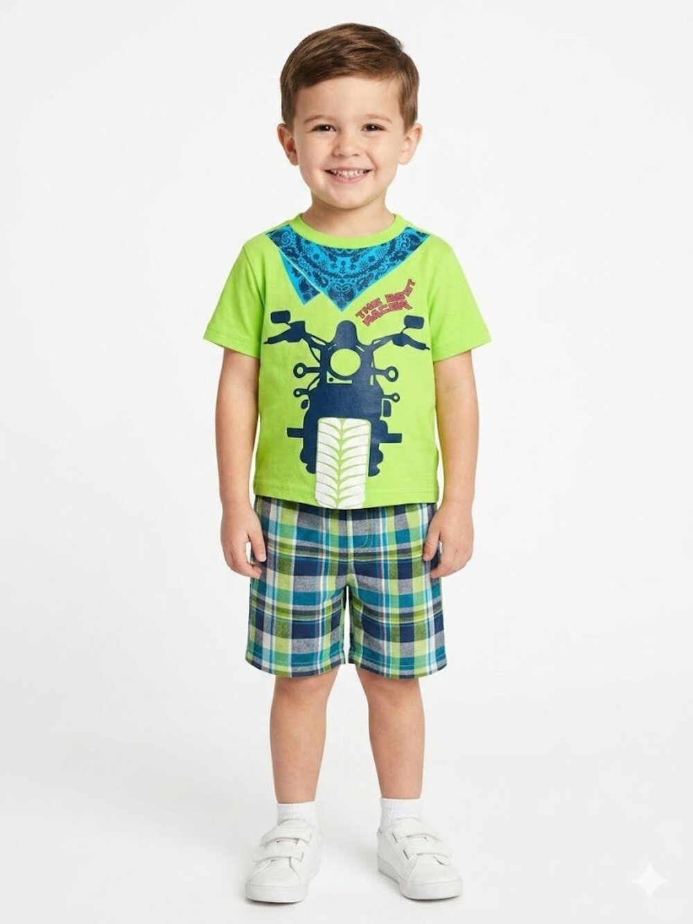Boy's Boys Biker Motorcycle Tee Shirt T Top & Short Set 12 Months 24 Months NWT